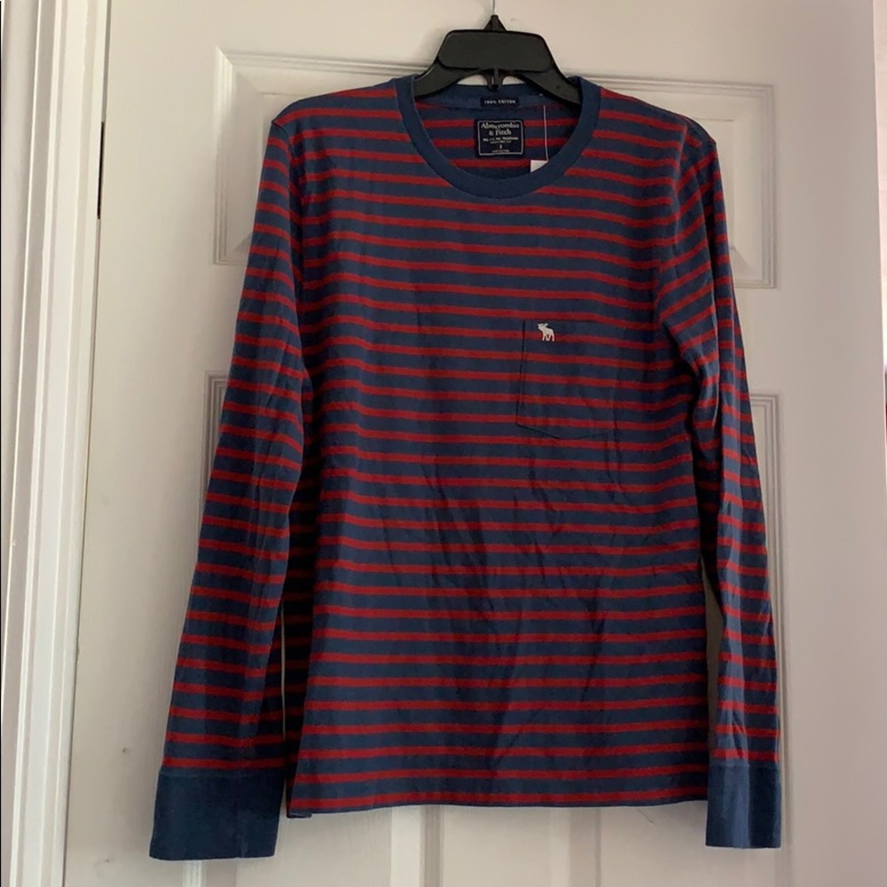 Abercrombie & Fitch Long Sleeve Striped Icon Tee